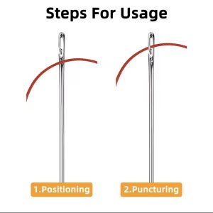 12pcs Blind Needle Elderly Needle-side Hole Hand Household Stainless Steel Sewing Needless Threading Apparel Sewing DIY